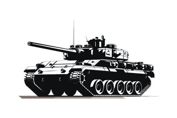 Hình ảnh chi tiết của một mẫu xe tăng hiện đại với nhiều chi tiết phức tạp