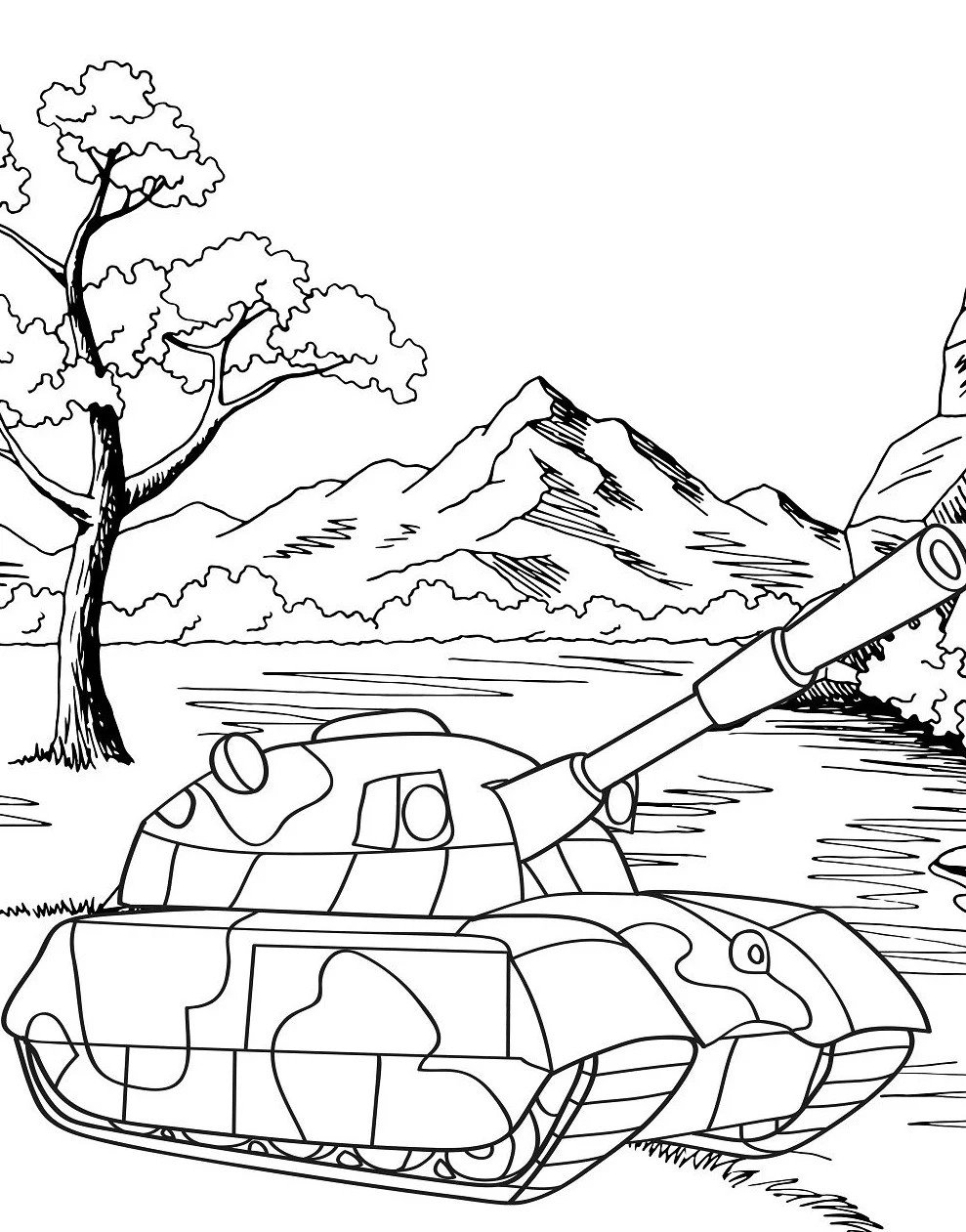 Hình ảnh minh họa xe tăng di chuyển trên địa hình gồ ghề