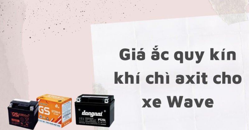 Ắc quy xe máy Wave nguyên bản, cung cấp điện áp 12V và dung lượng 4Ah