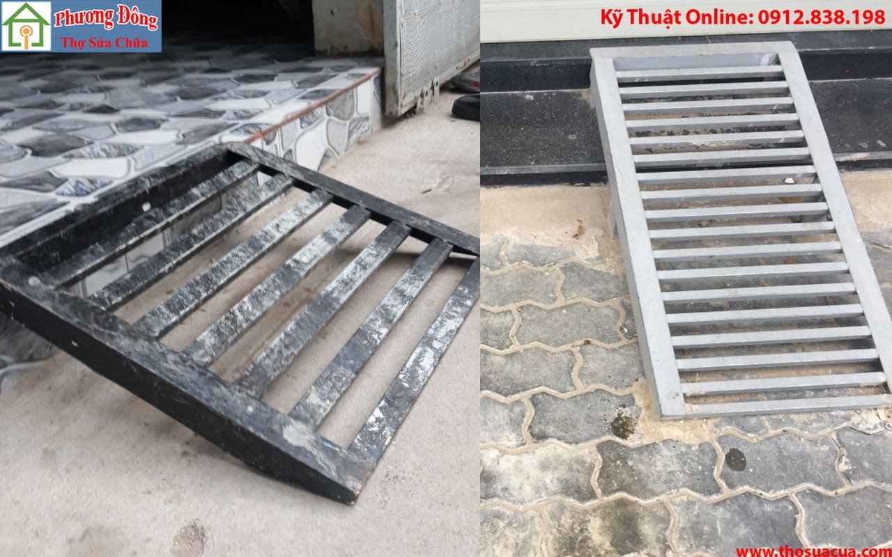 Ảnh chi tiết một chiếc dốc dẫn xe máy được gia công bằng sắt