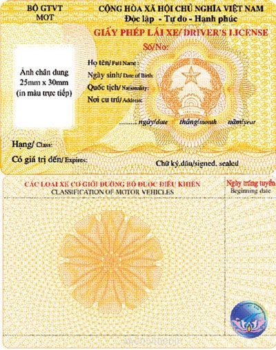 Ảnh mô tả giấy phép lái xe B2