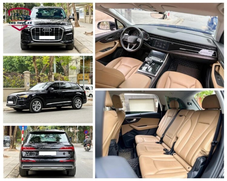 Ảnh mô tả một chiếc Audi Q7 sang trọng đang di chuyển