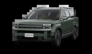 Ảnh ngoại thất chiếc Hyundai SantaFe 2025 màu xanh ngọc bích