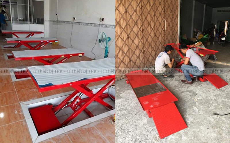 Bàn nâng xe máy thông dụng được nhiều tiệm lựa chọn