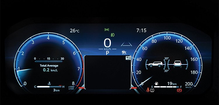 Bảng đồng hồ kỹ thuật số 12.3 inch và hệ thống HUD trên Land Cruiser Prado 2024