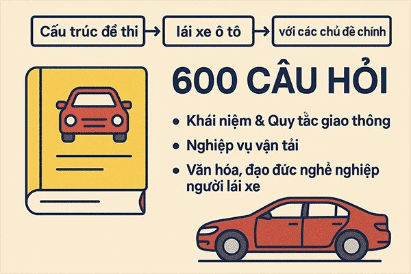 Bảng so sánh cấu trúc đề thi lý thuyết lái xe ô tô hạng B2