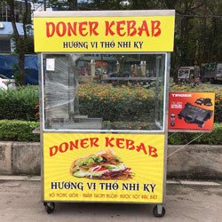 Bảng so sánh kích thước các loại xe đẩy bán hàng rong phổ biến.