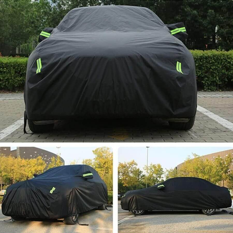 Bạt phủ trùm kín ô tô màu đen chất liệu thun co giãn
