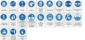 Biển báo chỉ dẫn sử dụng PPE màu xanh dương