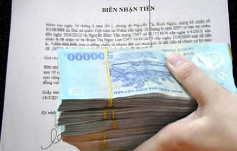 Biên lai nhận tiền cọc xe máy