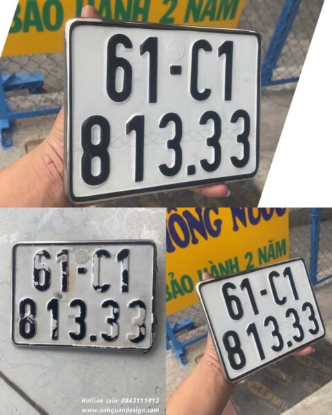 Biển số xe máy cũ bị bong tróc sơn và mờ số