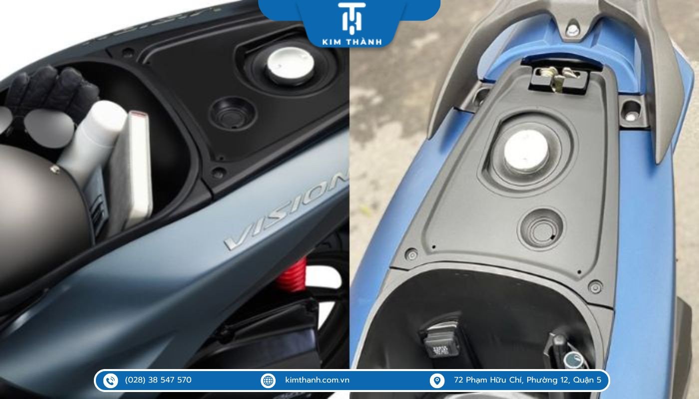 Bình xăng xe Vision được đặt dưới yên xe