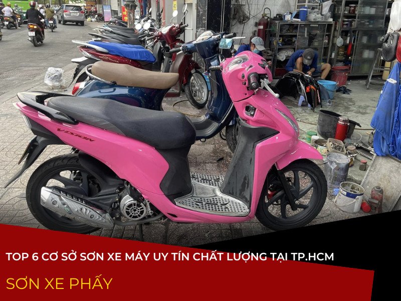 Các dụng cụ và khu vực chuẩn bị bề mặt sơn xe máy