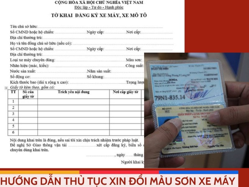 Các giấy tờ cần thiết để làm thủ tục đăng ký thay đổi màu sơn xe máy