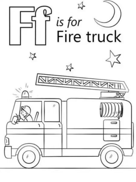 Các mẫu tranh tô màu xe cứu hỏa với nhiều hình dạng khác nhau