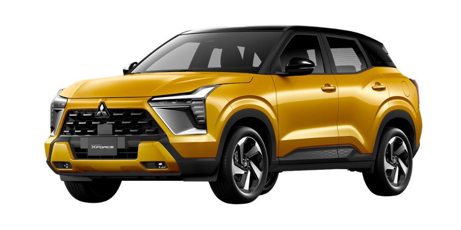 Chiếc Mitsubishi Xforce màu vàng nổi bật với thiết kế Dynamic Shield