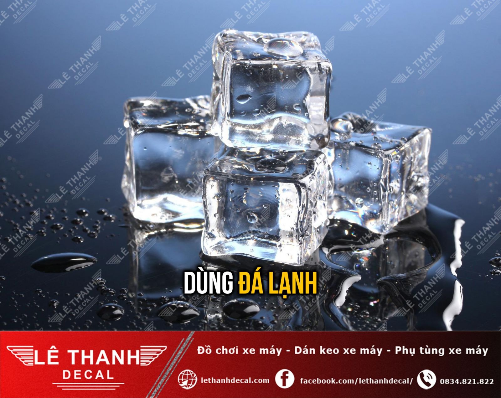 Chườm đá lạnh làm cứng và bong tróc lớp keo dán