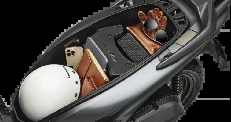 Cốp xe SH 125i dung tích 28 lít và hộc đồ phía trước có cổng sạc USB Type-C