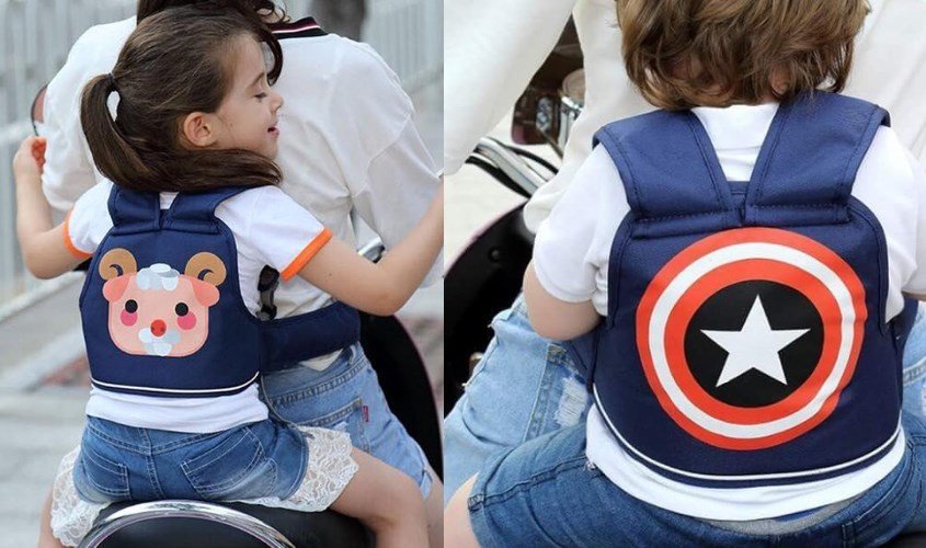 Đai địu xe máy 2 tư thế TOP KIDS hỗ trợ bé ngồi thẳng