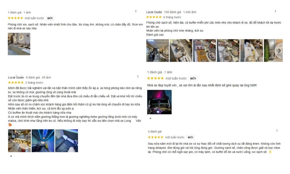 Đánh giá tích cực về Nhà xe Long Vân từ hành khách