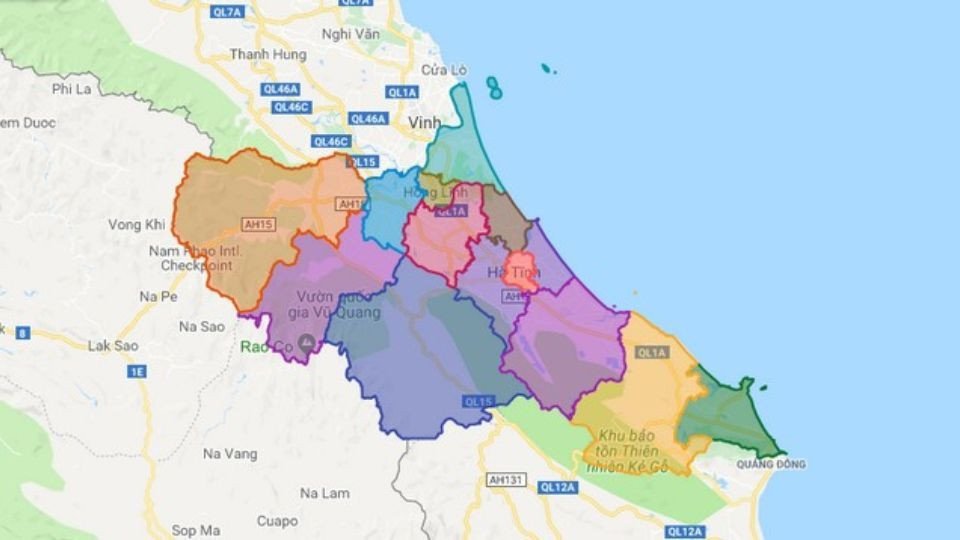 Địa hình đa dạng của tỉnh Hà Tĩnh