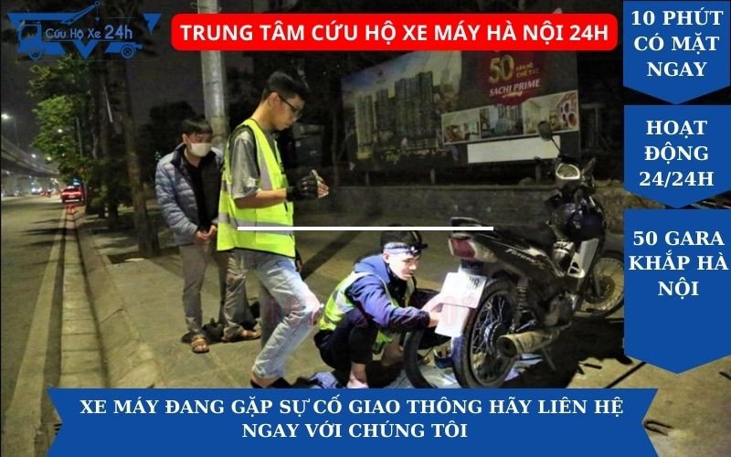 Dịch vụ cứu hộ xe máy hoạt động 24/7 tại Hà Nội