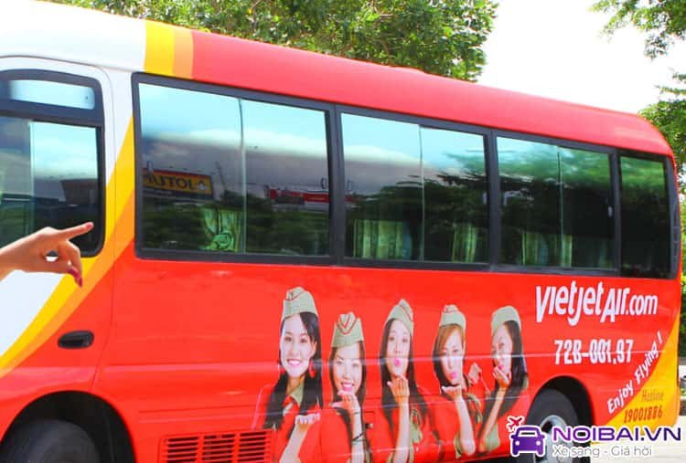 Điểm đón xe bus Vietjet Air tại sân bay Nội Bài
