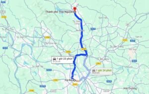đường đi Thái Nguyên từ Hà Nội bằng xe máy