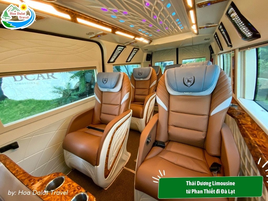 Ghế ngồi rộng rãi và tiện nghi trên xe Thái Dương Limousine