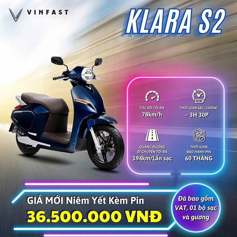 Giá xe máy điện VinFast Klara S2 tháng 6/2025