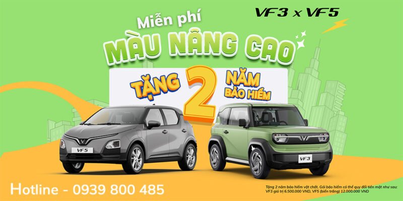 Giá xe VinFast VF5 mới nhất tháng 10, miễn phí màu nâng cao và tặng 2 năm bảo hiểm cho xe VF 5