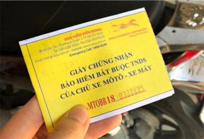 Giấy chứng nhận bảo hiểm trách nhiệm dân sự cho xe máy 50cc