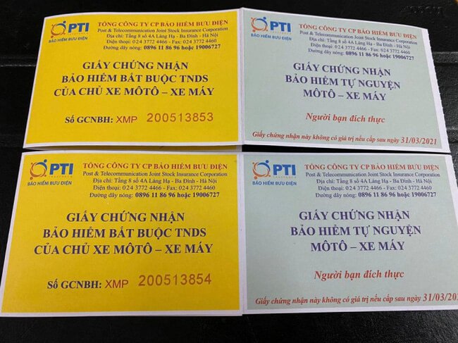 Giấy chứng nhận bảo hiểm xe máy điện tử được cấp phát hợp lệ