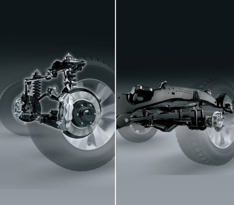 Hệ thống treo trước và sau được tối ưu hóa trên Hilux 2024