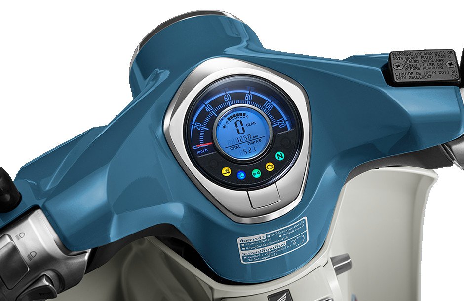 Hình ảnh bảng đồng hồ và phanh đĩa của xe máy cub 125