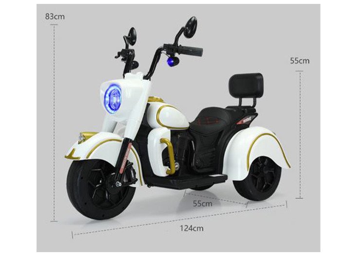 Hình ảnh chi tiết kích thước và cấu tạo của xe điện trẻ em 12V, tập trung vào độ vững chắc của khung xe