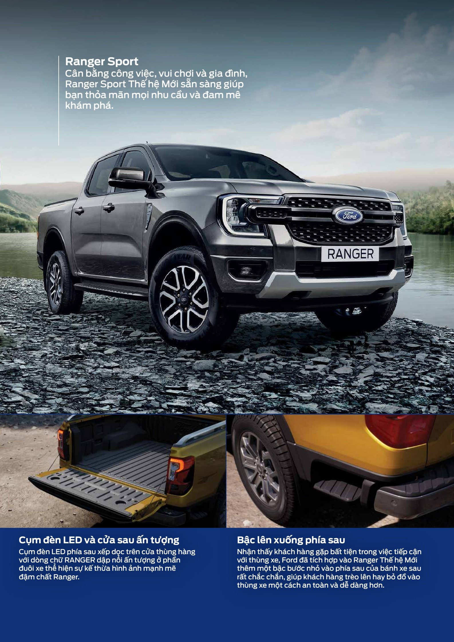 Hình ảnh chi tiết nội thất của một chiếc Ford Ranger đời mới