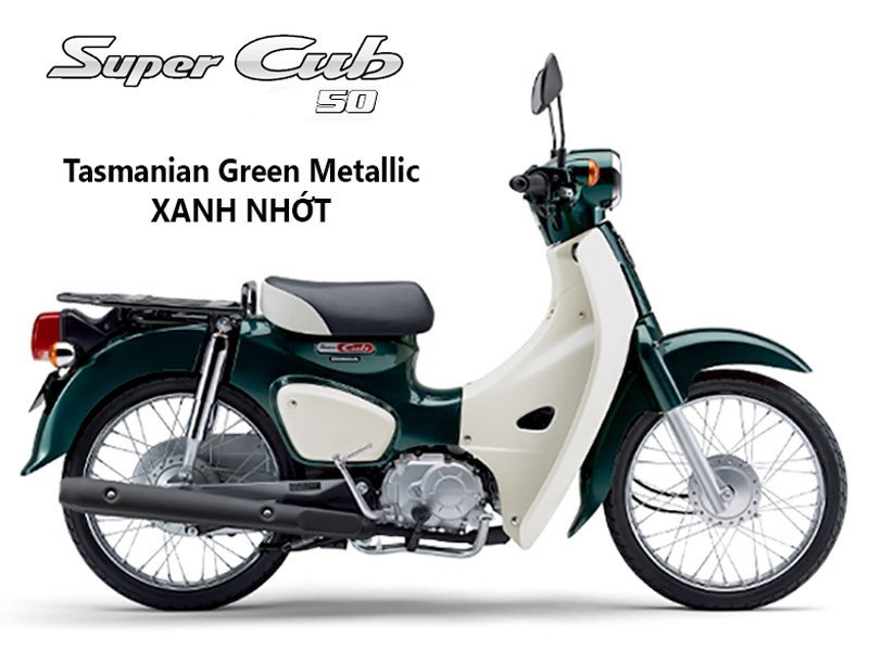 Hình ảnh chiếc Honda Cub 50cc màu sắc tươi sáng, mang phong cách cổ điển