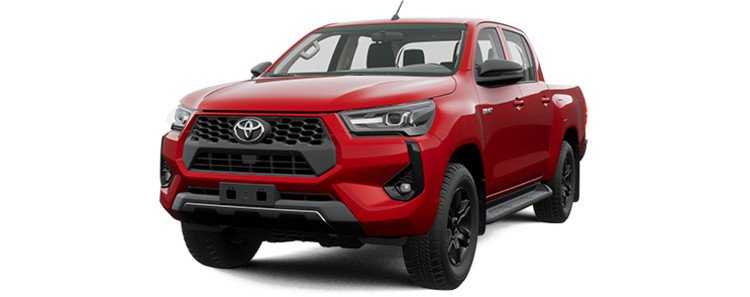 Hình ảnh chiếc Toyota Hilux 2024 màu đỏ