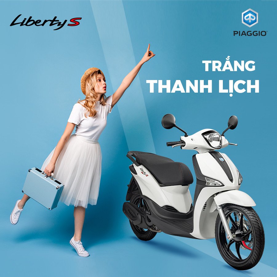 Hình ảnh chiếc xe Liberty màu trắng thể hiện sự thanh lịch và sang trọng