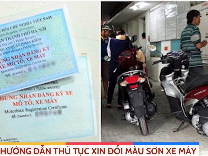 Hình ảnh chiếc xe máy đã được sơn lại với màu sắc mới thu hút