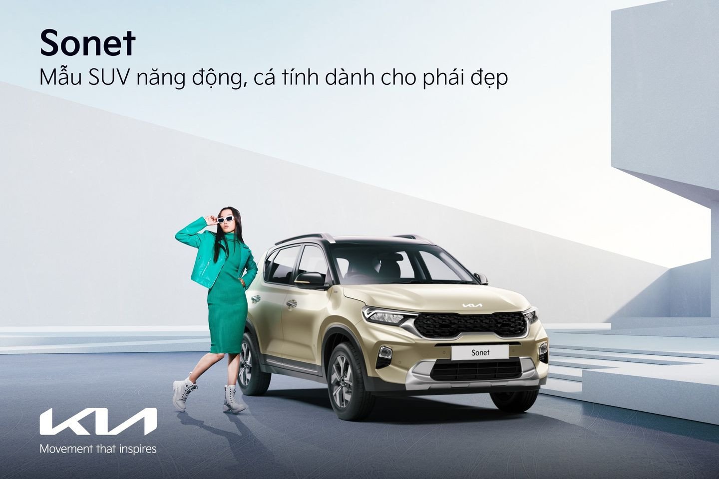 Hình ảnh góc chụp phía sau của một chiếc Kia Sonet màu đỏ, làm nổi bật phần đèn hậu LED