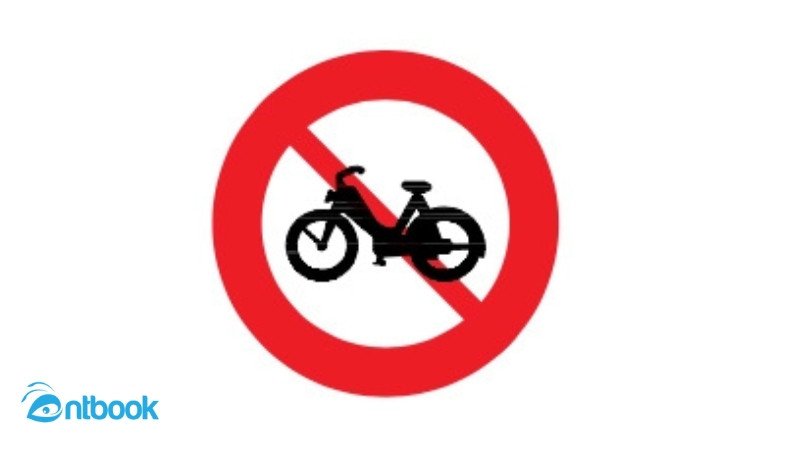 Hình ảnh minh họa biển báo cấm xe máy phân khối nhỏ
