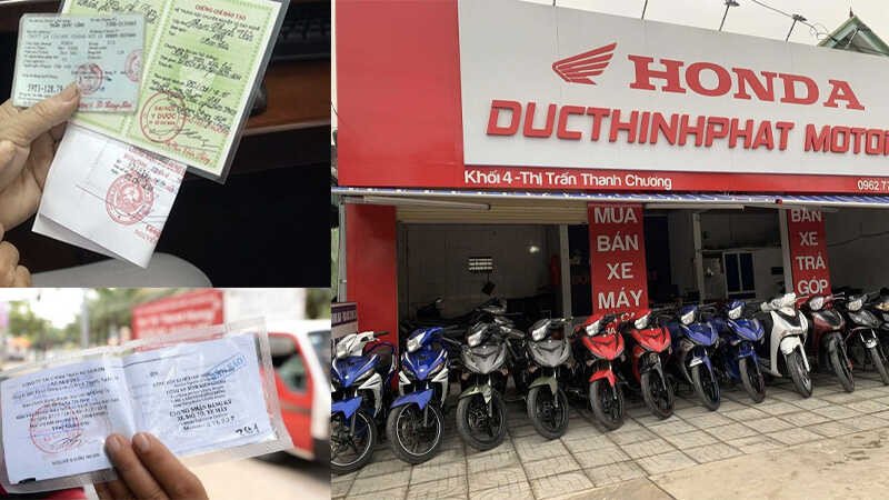 Hình ảnh minh họa các loại giấy tờ cần thiết khi chuẩn bị hồ sơ trả góp xe máy