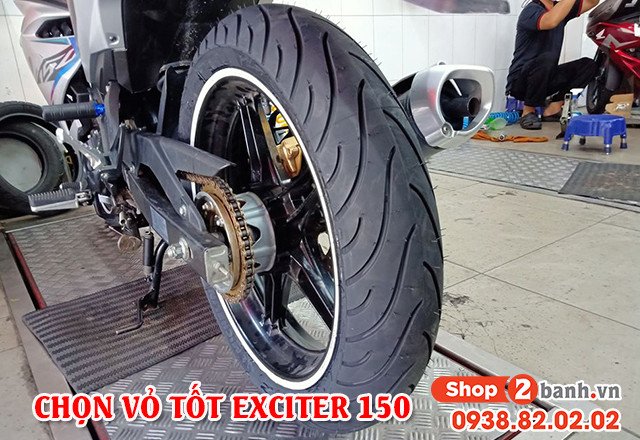 Hình ảnh minh họa các loại lốp xe máy Exciter 150 khác nhau trên thị trường