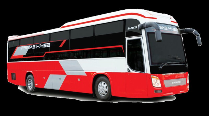 Hình ảnh minh họa các loại xe khách chất lượng cao trên tuyến đường đèo núi