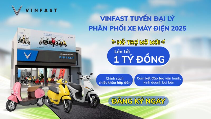 Hình ảnh minh họa đại lý xe máy điện VinFast đang trưng bày xe