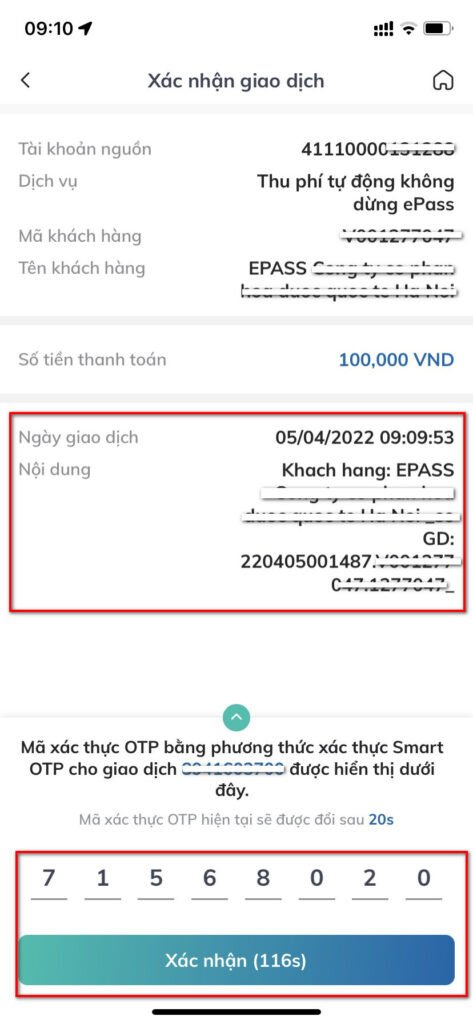 Hình ảnh minh họa giao diện nạp tiền ePass qua ứng dụng ngân hàng BIDV