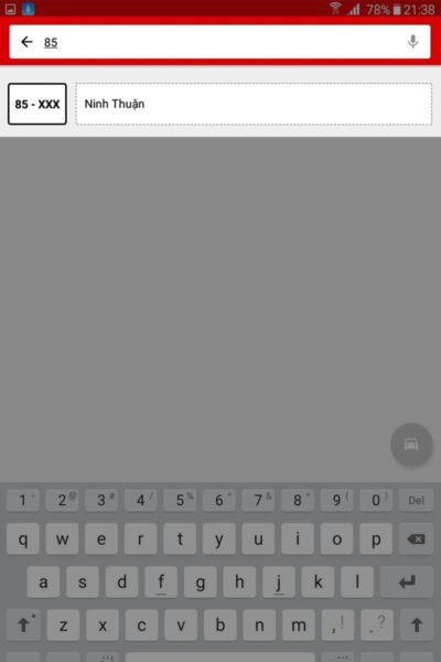 Hình ảnh minh họa giao diện tra cứu biển số xe trực tuyến trên thiết bị di động