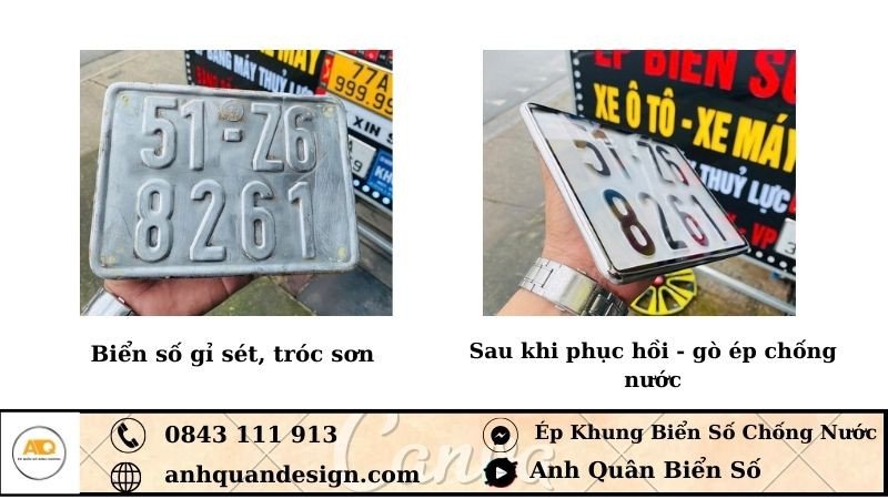 Hình ảnh minh họa kỹ thuật phục hồi và bảo vệ biển số xe